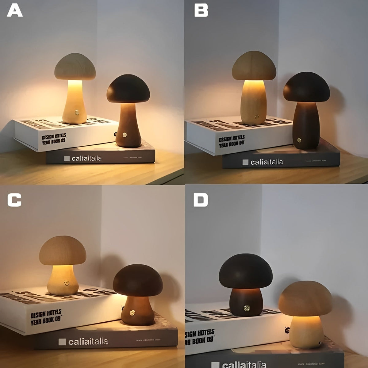 Mushroom-Shaped Table Lamp with Adjustable LED Night Light