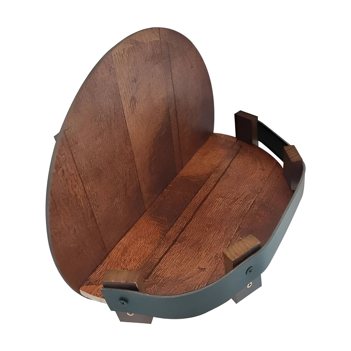 Rustic Wall Shelf for Bar Decor – Bourbon Barrel Style Accessory