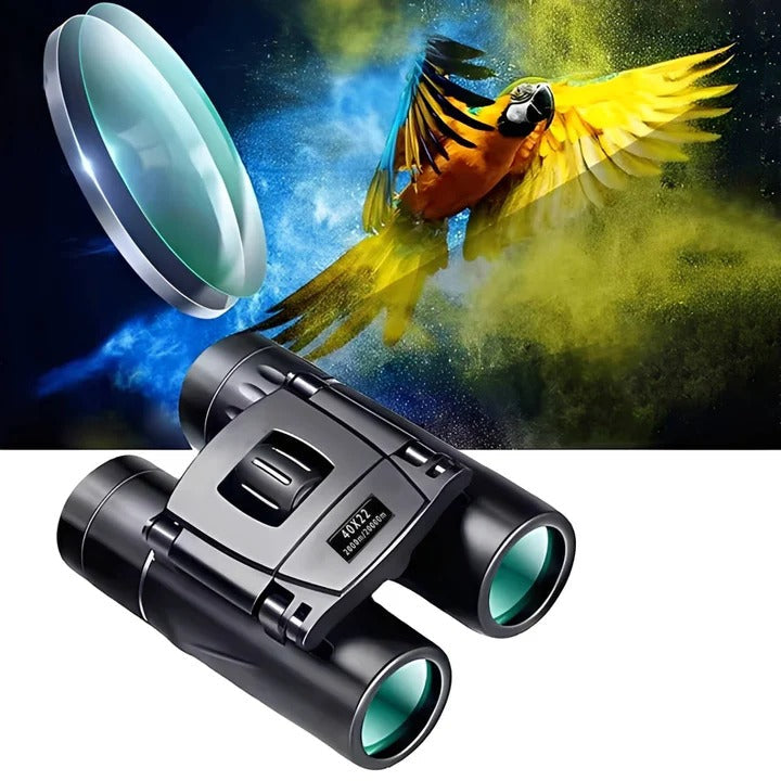 Compact 40x Binoculars with Multi-Layer Coating for Outdoor Use
