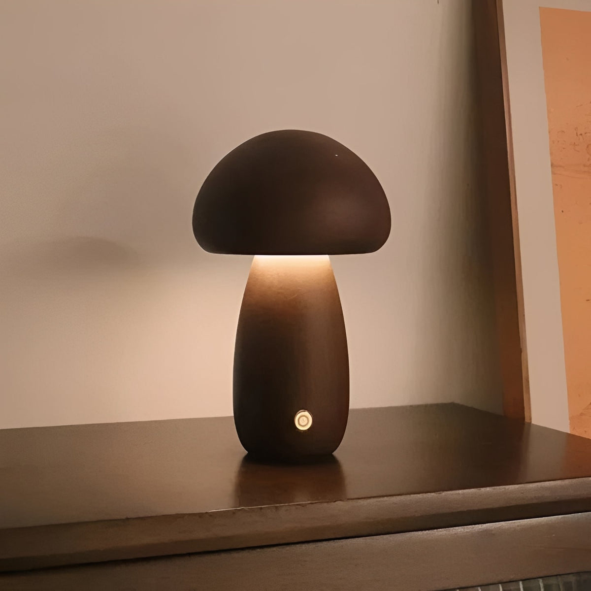 Mushroom-Shaped Table Lamp with Adjustable LED Night Light