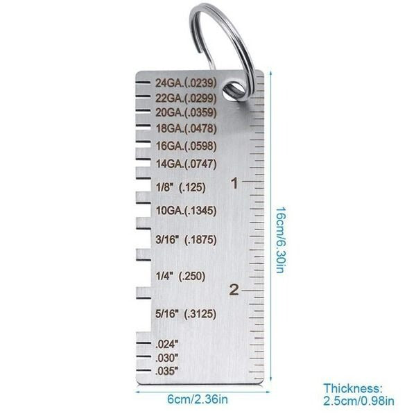 Metal and Wire Thickness Gauge for Welding Applications - Dual Function
