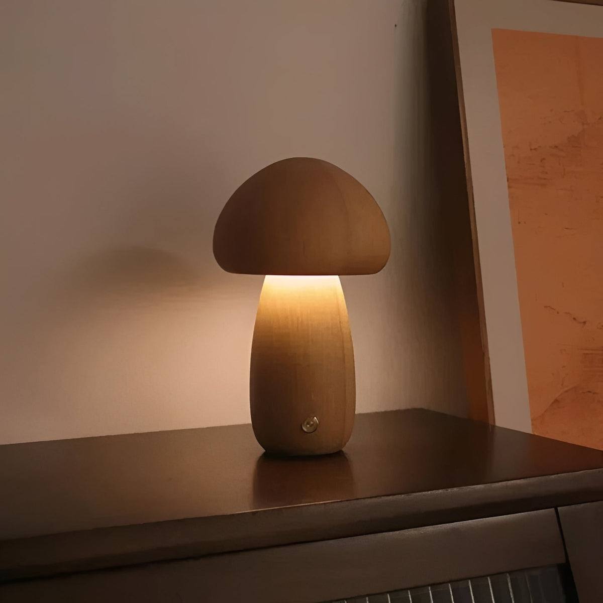 Mushroom-Shaped Table Lamp with Adjustable LED Night Light