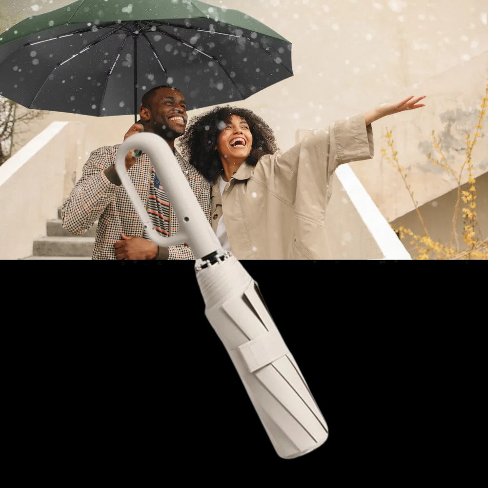 Windproof Umbrella with Automatic Locking Mechanism
