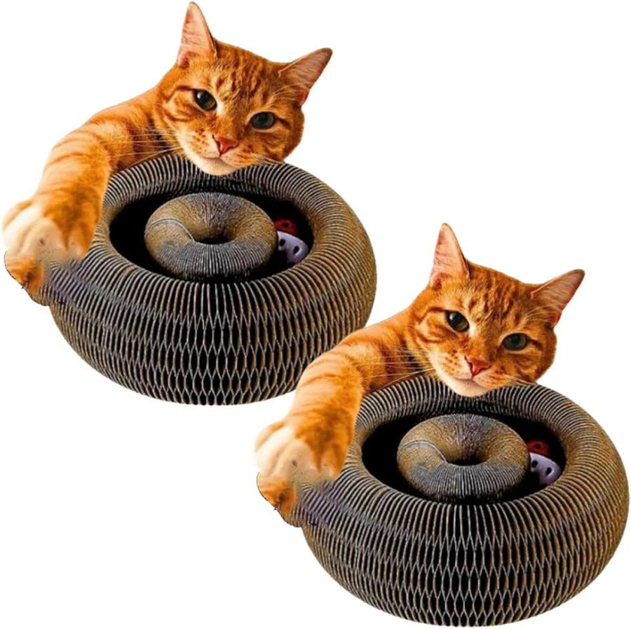 Interactive Cat Scratching Pad Set with Rolling Ball Track, 2 Pieces