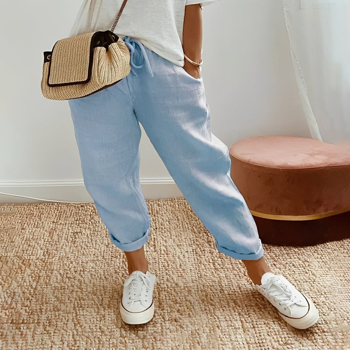 Moisture-Wicking Cotton Trousers for Breathable Comfort