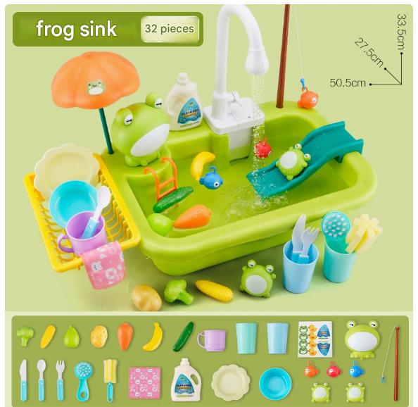 Fountain Water Play Table with Toys and Accessories