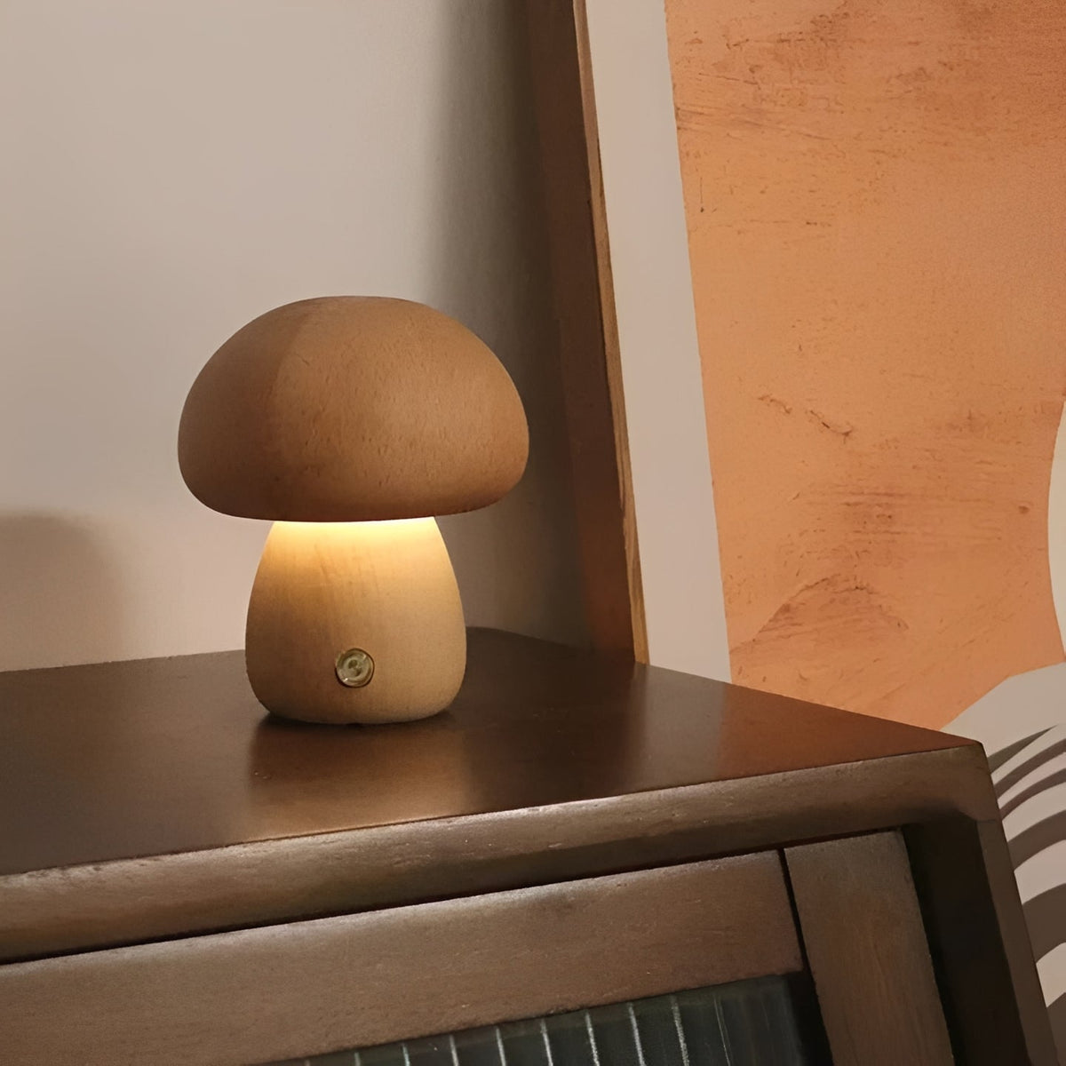Mushroom-Shaped Table Lamp with Adjustable LED Night Light