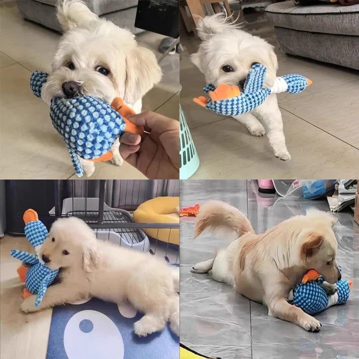 Durable Plush Fabric Chew Toy for Dogs - Squeaky Stuffed Animal