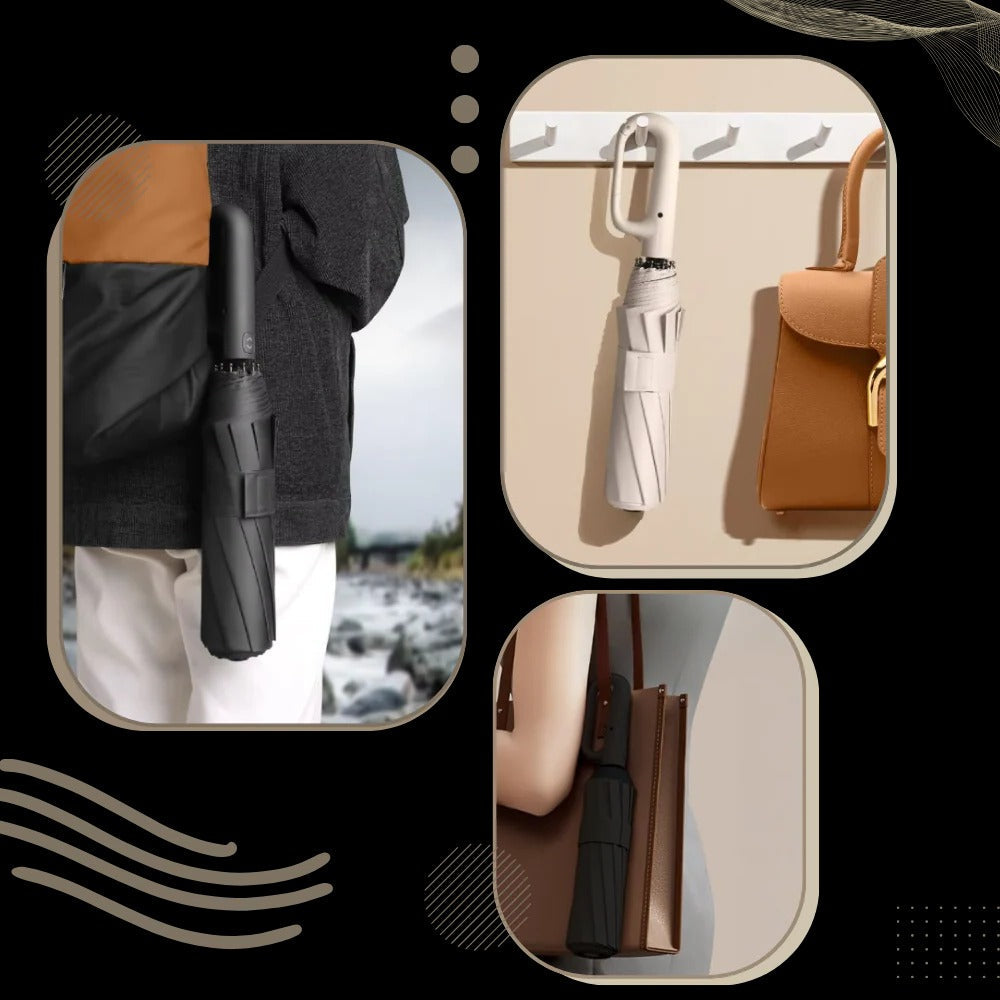 Windproof Umbrella with Automatic Locking Mechanism