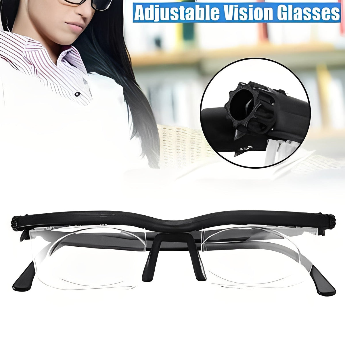 Dial Focus Adjustable Glasses with Lens Customization