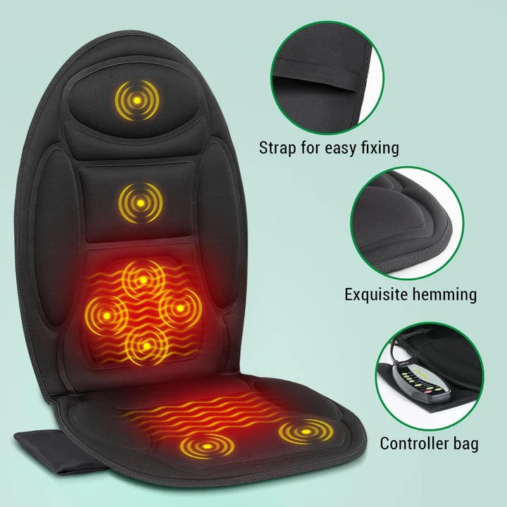 Heated and Vibrating Massage Cushion for Home and Vehicle Seats