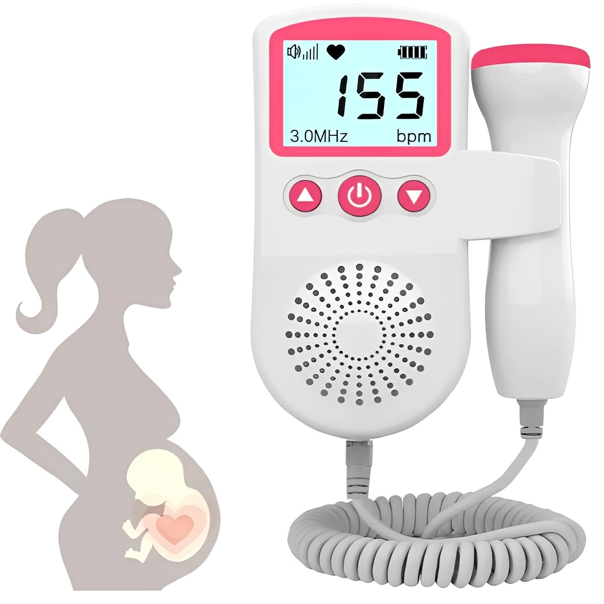 Portable Baby Audio Monitor with LCD Screen and Built-in Speaker