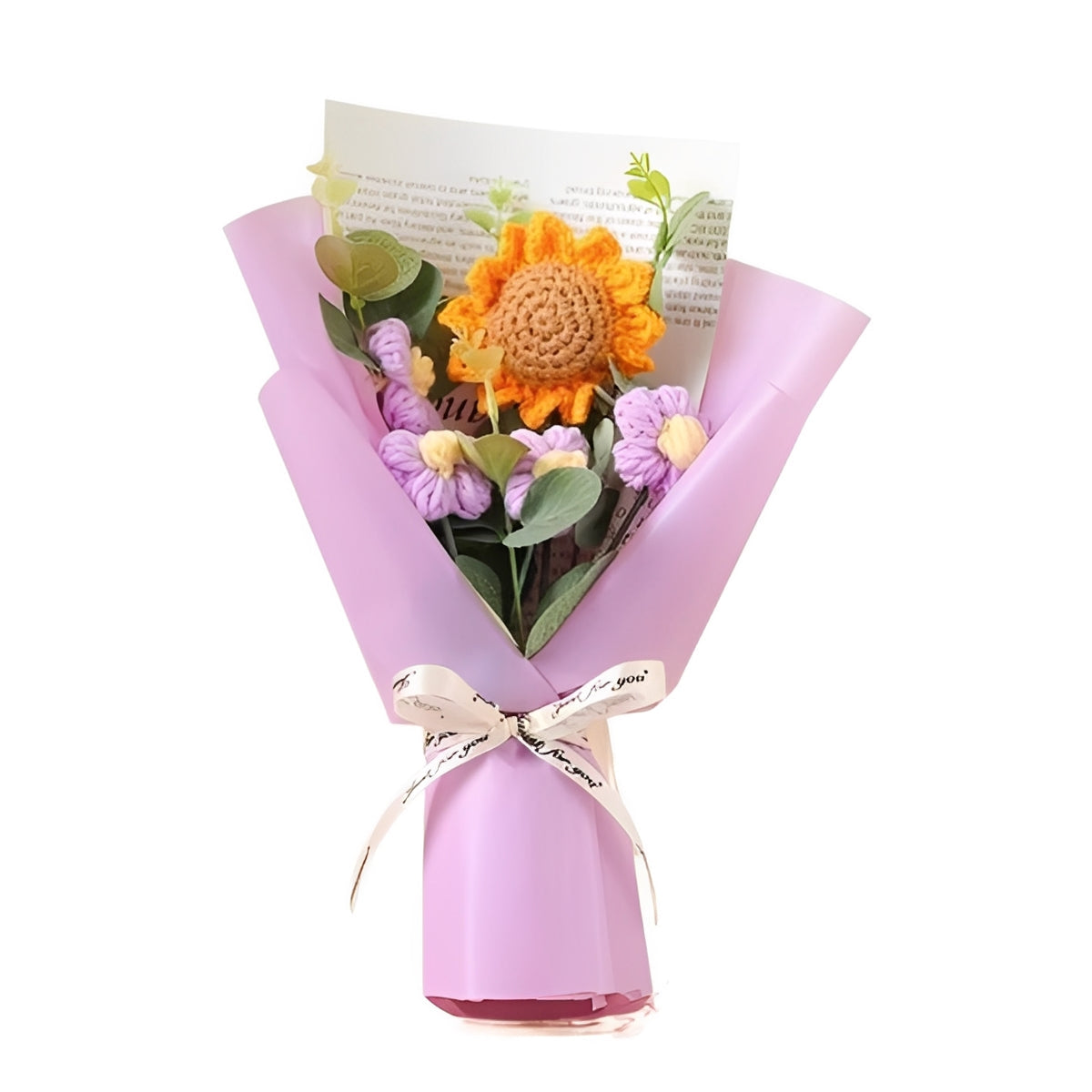 Crochet Bouquet of Sunflowers and Daisies for Special Occasion Gifts