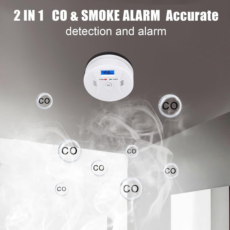 Smoke and Carbon Monoxide Alarm for Home and Kitchen Protection