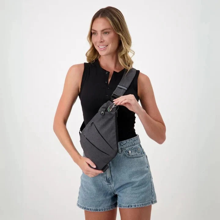 Water-Resistant Crossbody Sling Bag for All Genders with Adjustable Strap and Secure Zippers