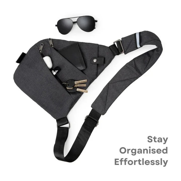 Water-Resistant Crossbody Sling Bag for All Genders with Adjustable Strap and Secure Zippers