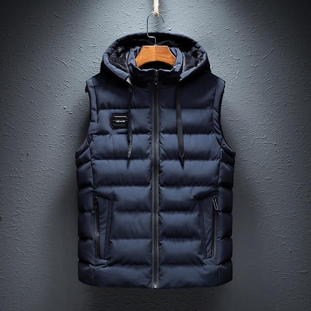 Plain Hooded Vest - Full Zip Outerwear for Everyday Use