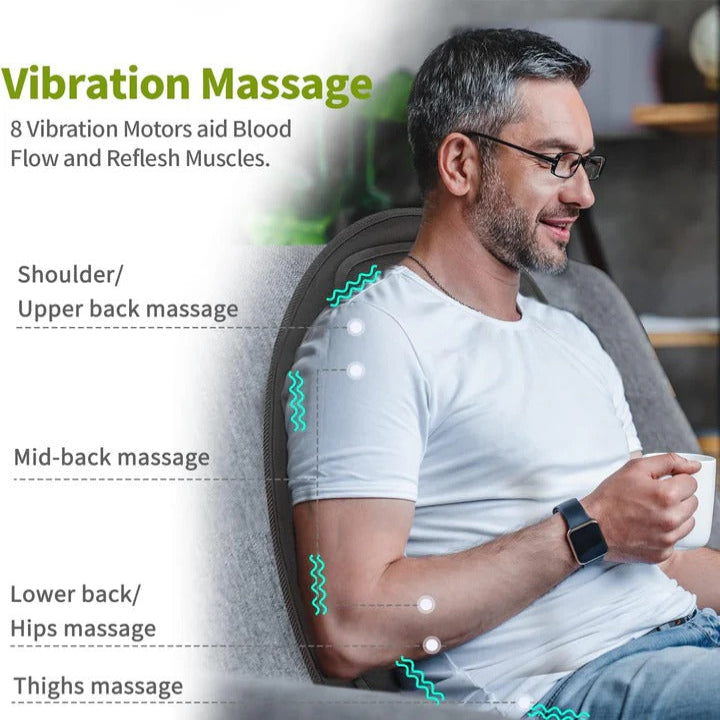 Heated and Vibrating Massage Cushion for Home and Vehicle Seats
