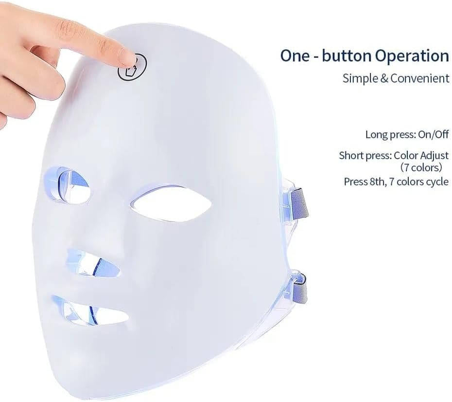 Adjustable Cordless Face Mask with 7 Color LED Lights