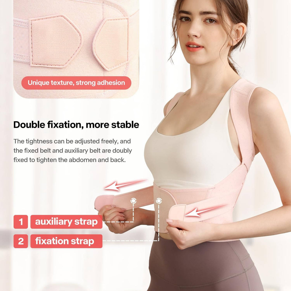 Breathable Shoulder Strap Posture Support Brace with Adjustable Fit