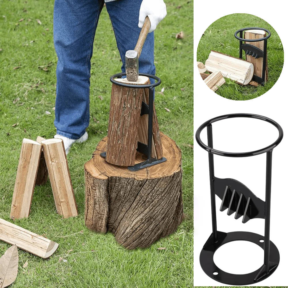 Wedge Splitter in Cast Iron with Angled Edge and Stable Wide Base