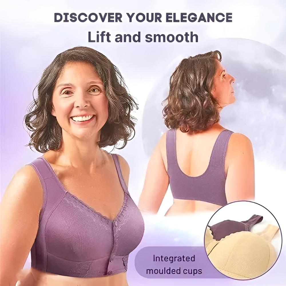 Soft Cotton Wireless Bra with Front Closure for Easy Wear
