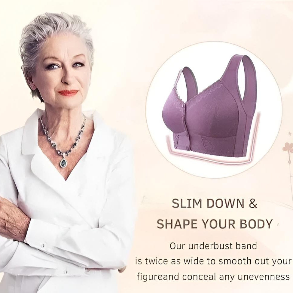 Soft Cotton Wireless Bra with Front Closure for Easy Wear