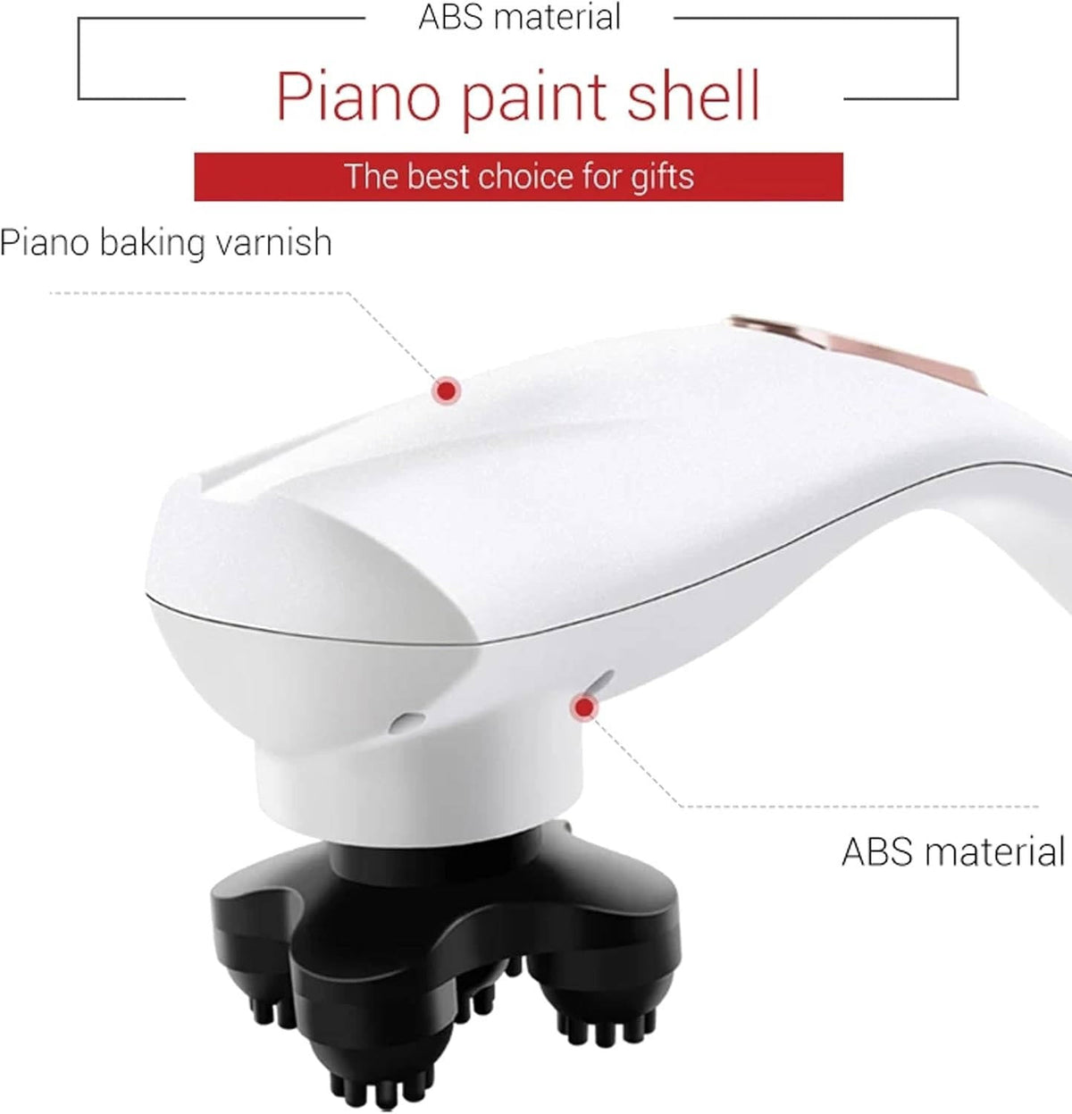Corded Handheld Body Massager with 6 Attachments and Comfortable Grip
