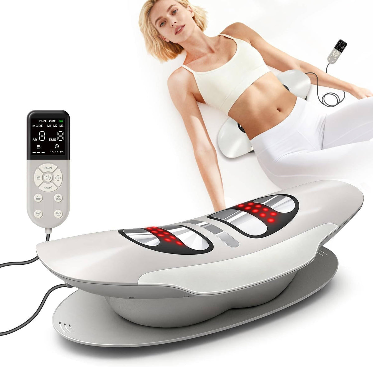Airbag Support Lower Back Massager with Heat and Vibration Functions
