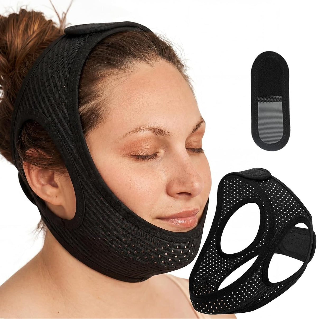 Snoring Support Chin Strap for Nighttime Mouth Closure - Adjustable Fit