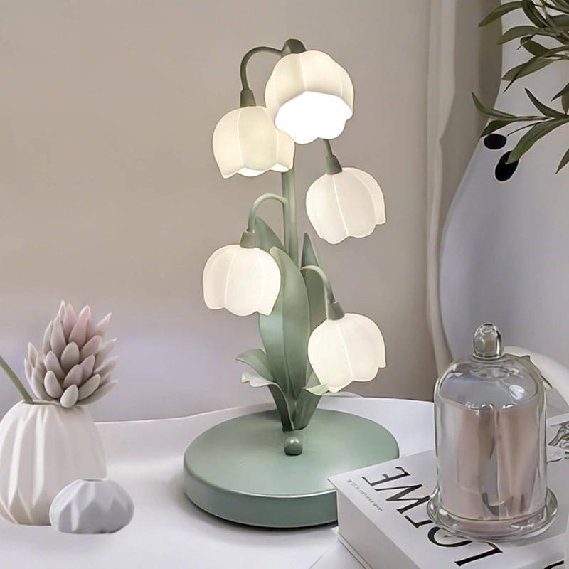 USB Powered Bonsai Table Lamp with Artificial Rose and 3 Lighting Options