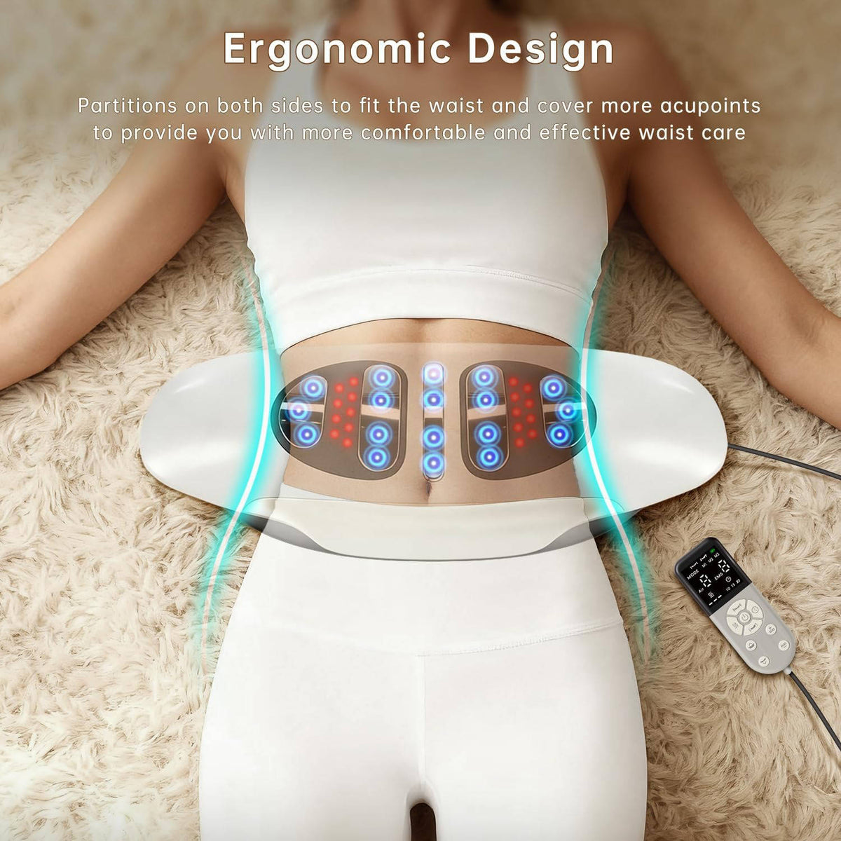 Airbag Support Lower Back Massager with Heat and Vibration Functions
