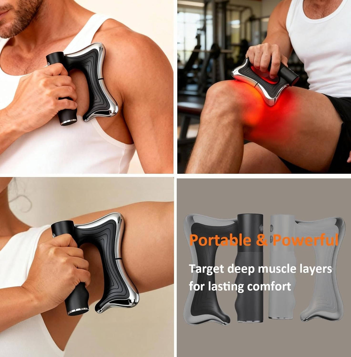 Muscle Scraper Tool with Heat, Vibration Features and LED Screen