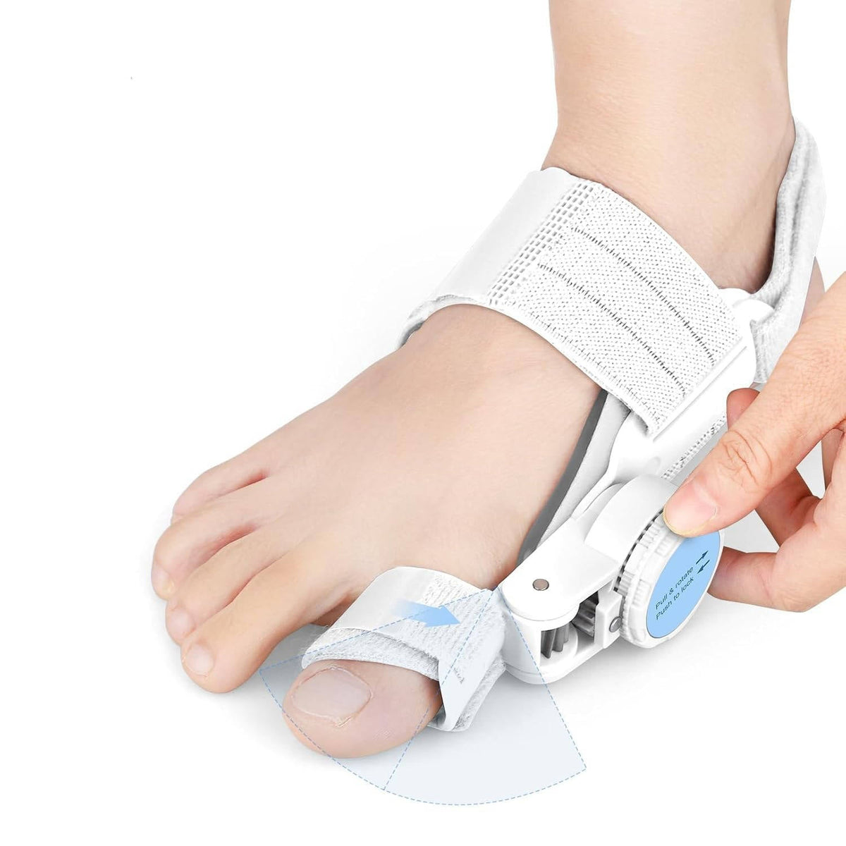 Silicone Padded Adjustable Brace for Toe Support with Knob Mechanism