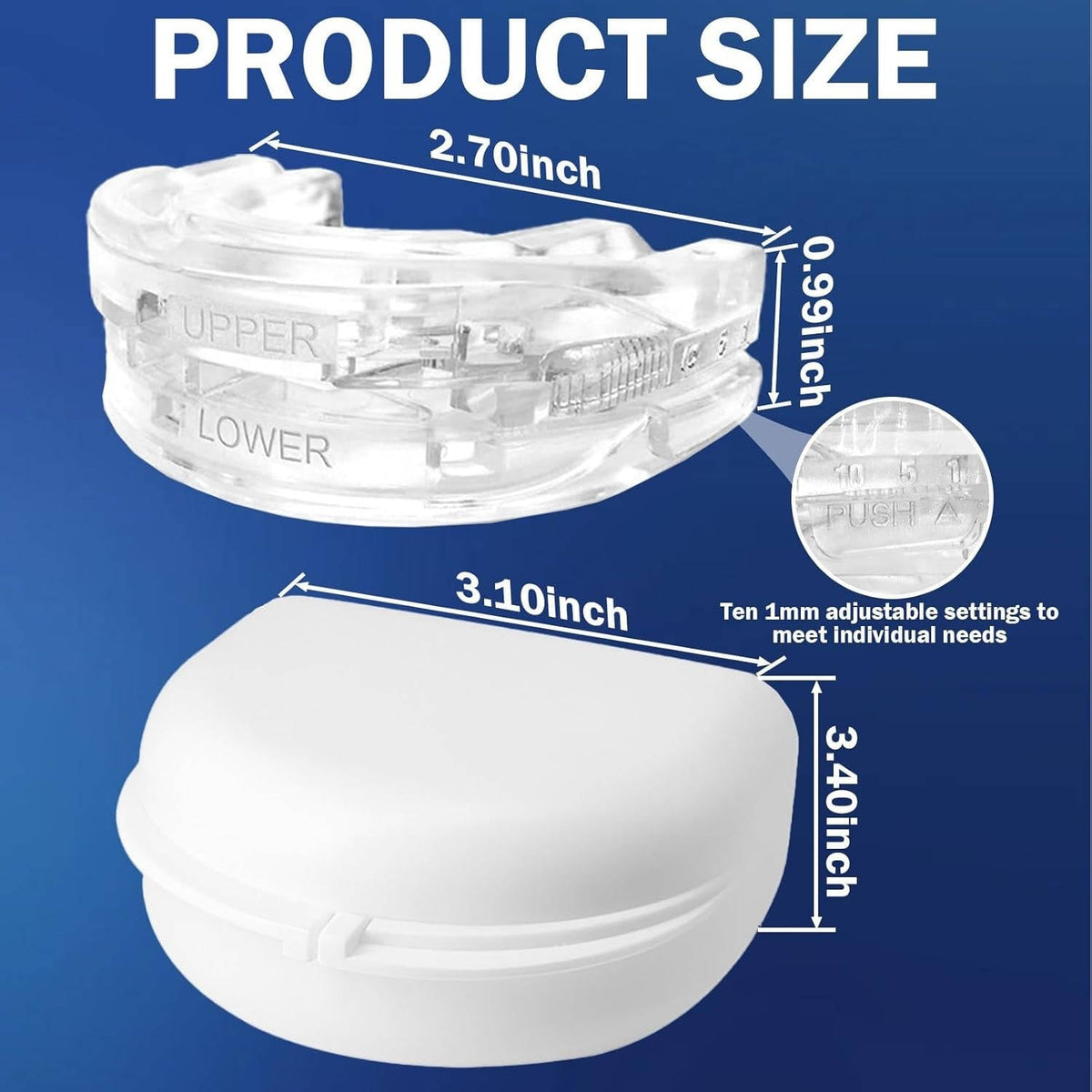 Mouth Guard with Dual Tray Fit and Adjustable Open Front Design