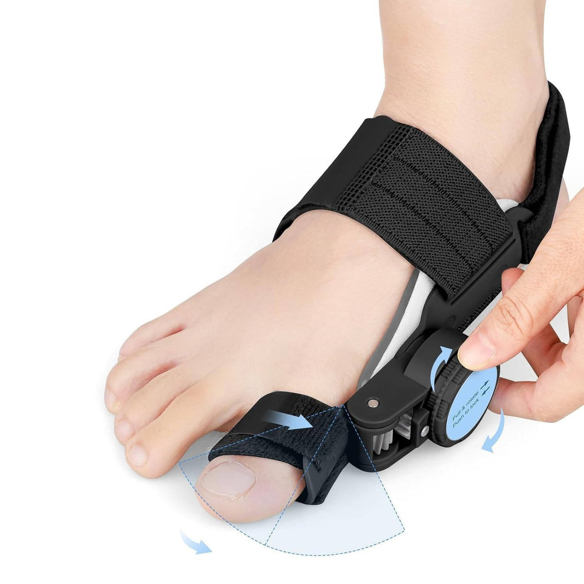 Silicone Padded Adjustable Brace for Toe Support with Knob Mechanism