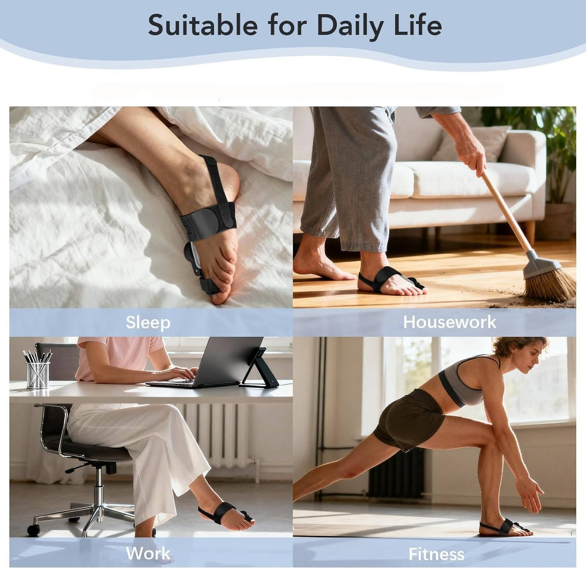 Silicone Padded Adjustable Brace for Toe Support with Knob Mechanism