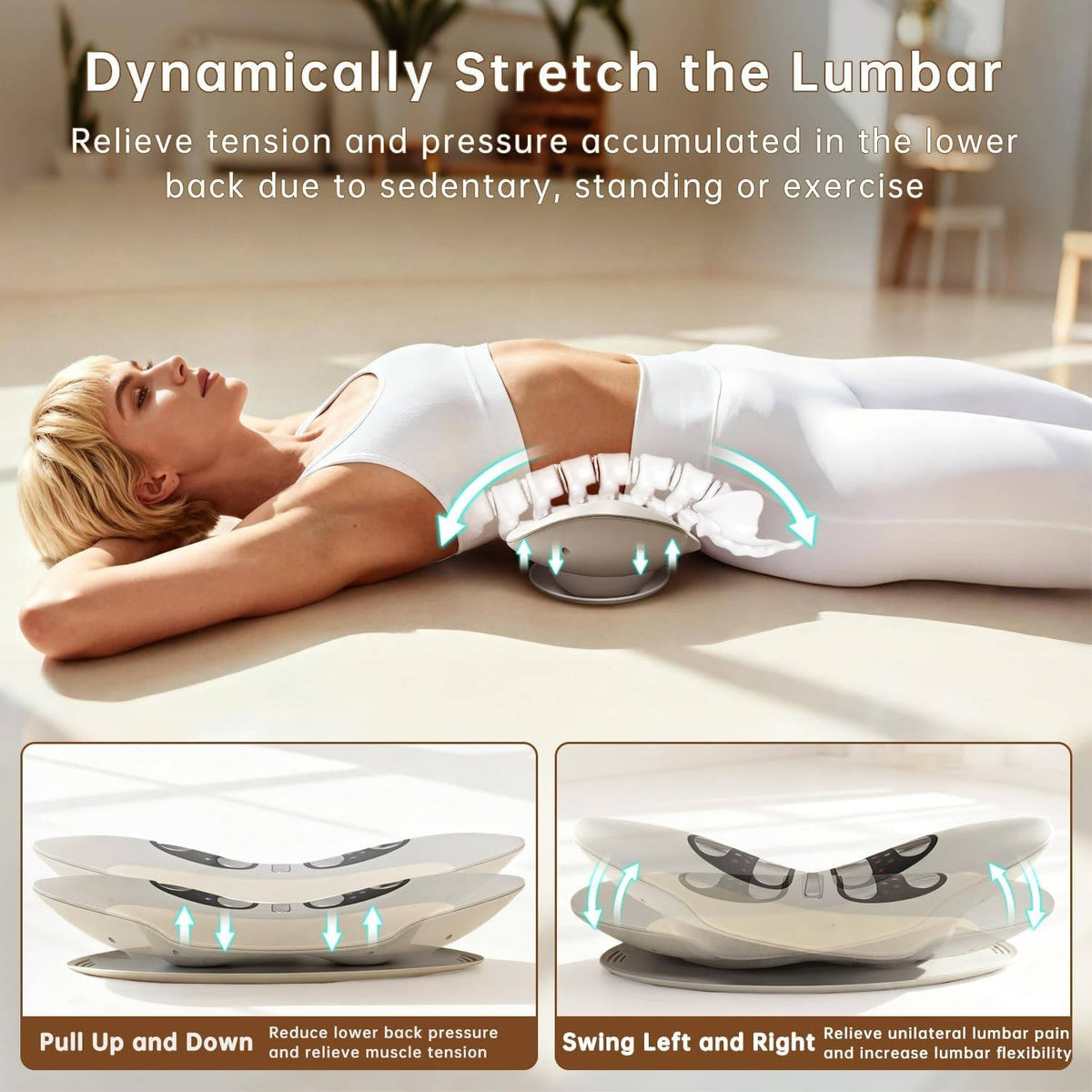 Airbag Support Lower Back Massager with Heat and Vibration Functions