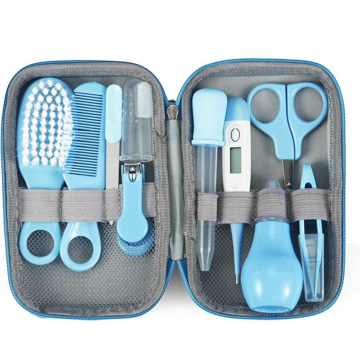 12-Piece Baby Care Set with Comb, Brush, Toothbrush, Clippers, and Scissors