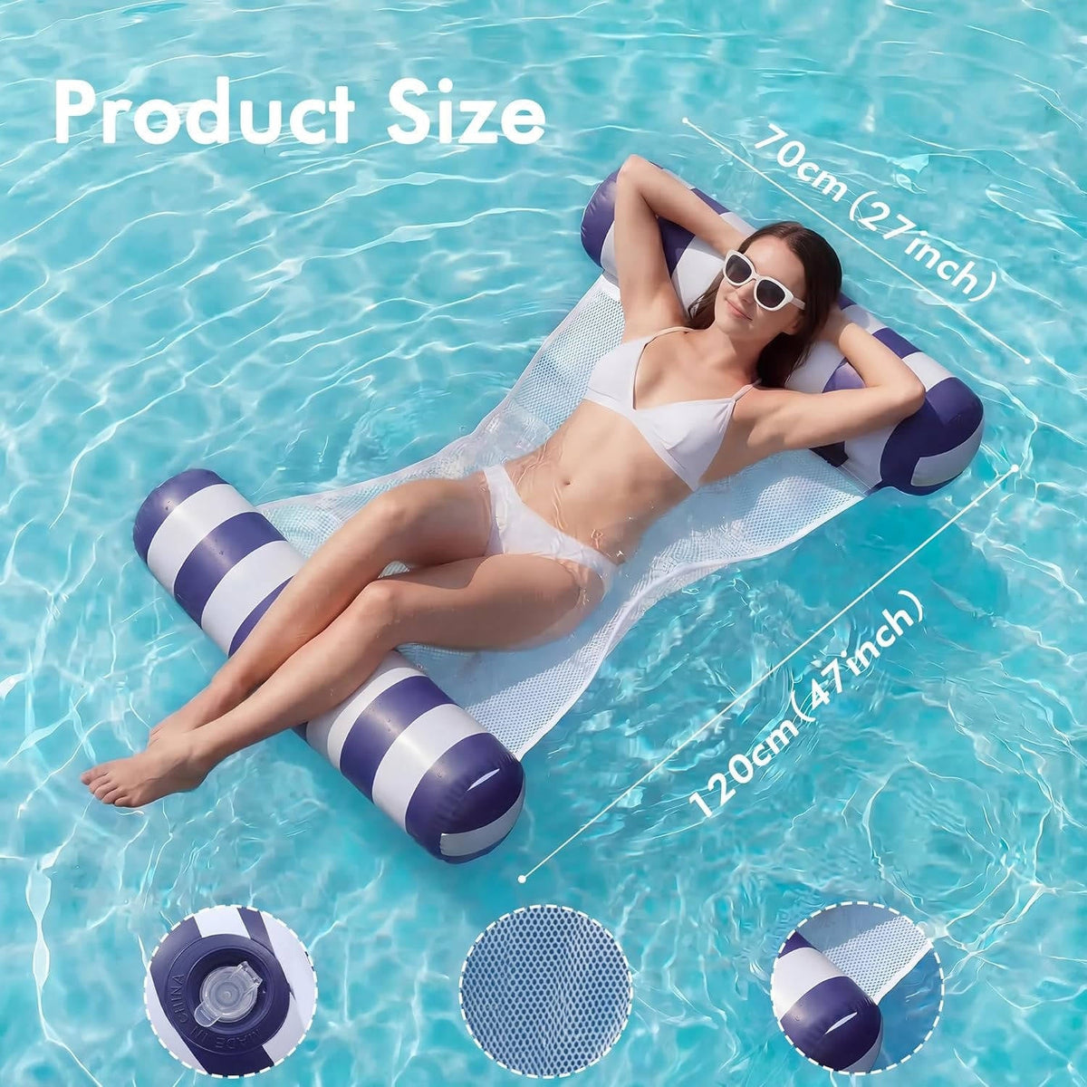 4-Pack Water Hammock Lounge Design for Adults - Pool Floats