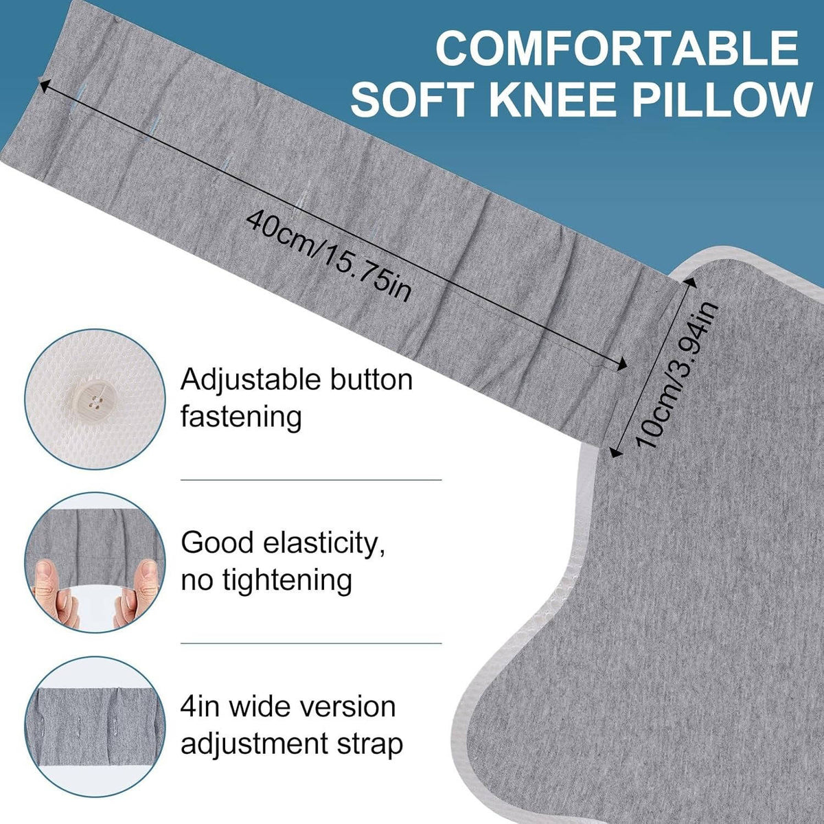 Memory Foam Knee and Side Sleep Comfort Pillow with Adjustable Support