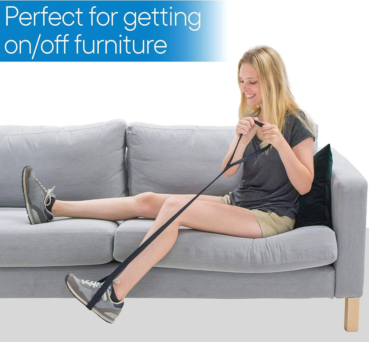 35 Inch Support Aid with Foot Loop and Hand Strap for Leg Lifting