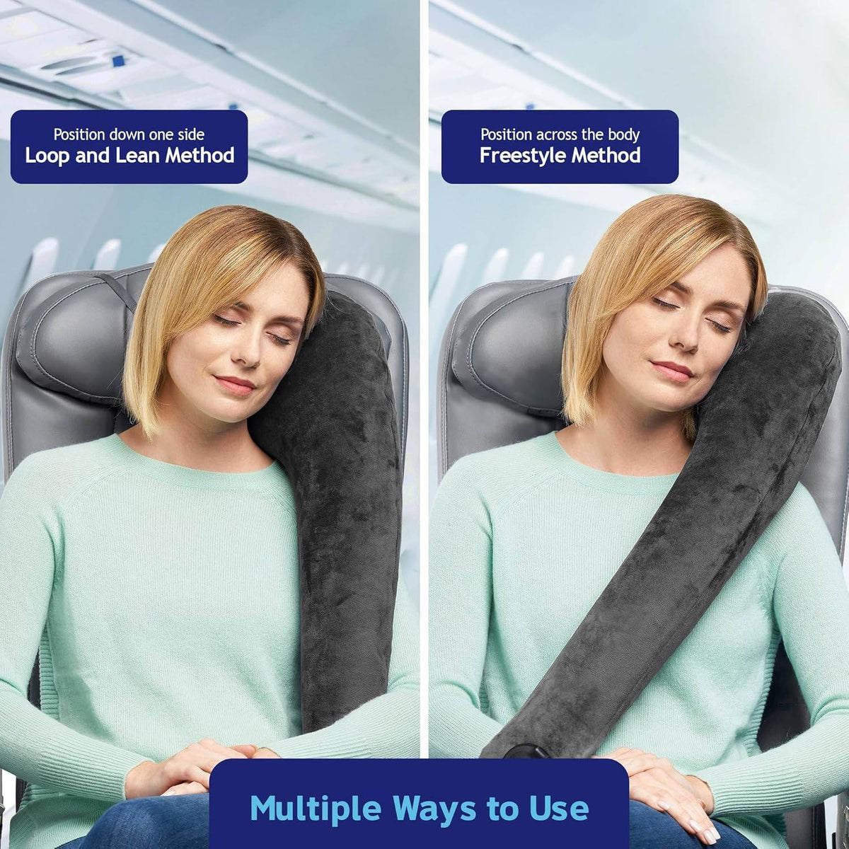 Neck Pillow for Travel – Ergonomic Design for Airplane and Car