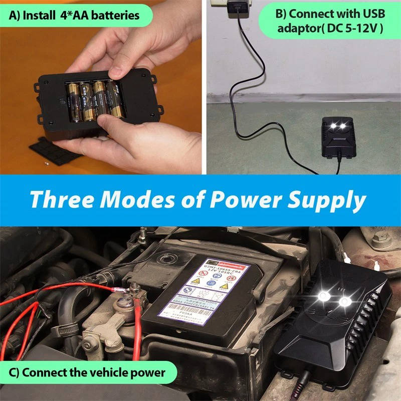 Set of 2 Ultrasonic Pest Repellers for Cars with LED Light