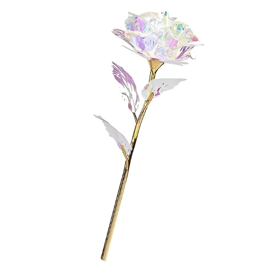 Handcrafted Holographic Rose with Iridescent Petals