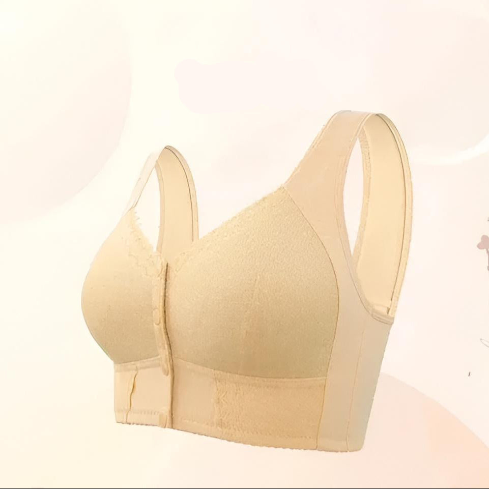 Soft Cotton Wireless Bra with Front Closure for Easy Wear