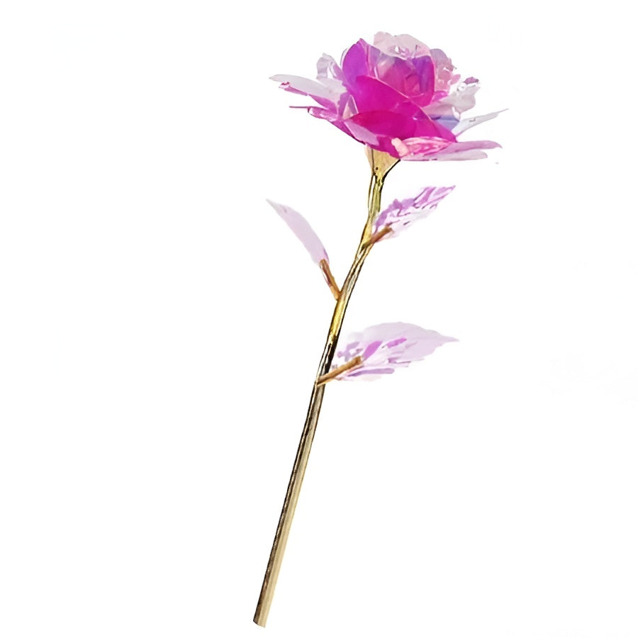 Handcrafted Holographic Rose with Iridescent Petals