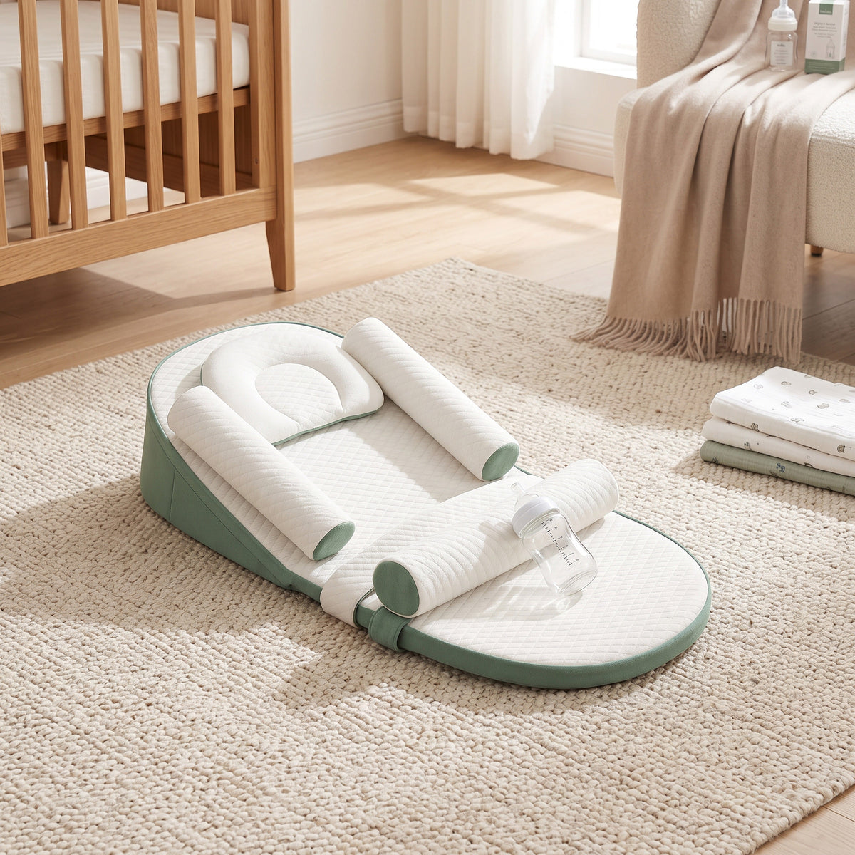 Memory Foam Infant Wedge Pillow with Reflux Support and Removable Cover