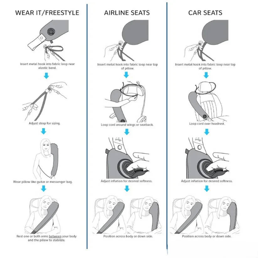 Neck Pillow for Travel – Ergonomic Design for Airplane and Car
