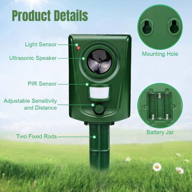 PIR Sensor Ultrasonic Cat Repeller - Waterproof for Indoor/Outdoor Use